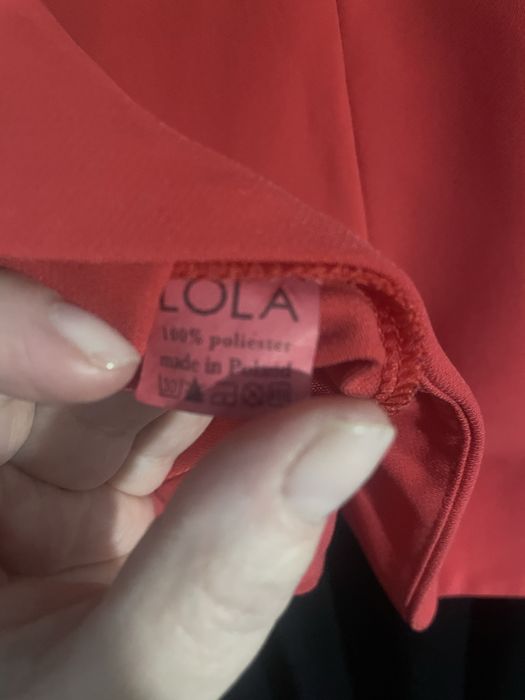 Bluzka trapezowa Lola rozmiar 40 L czerwona malinowa