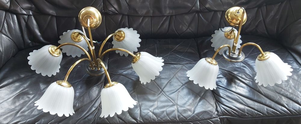 Komplet lamp suftitowych, żyrandole