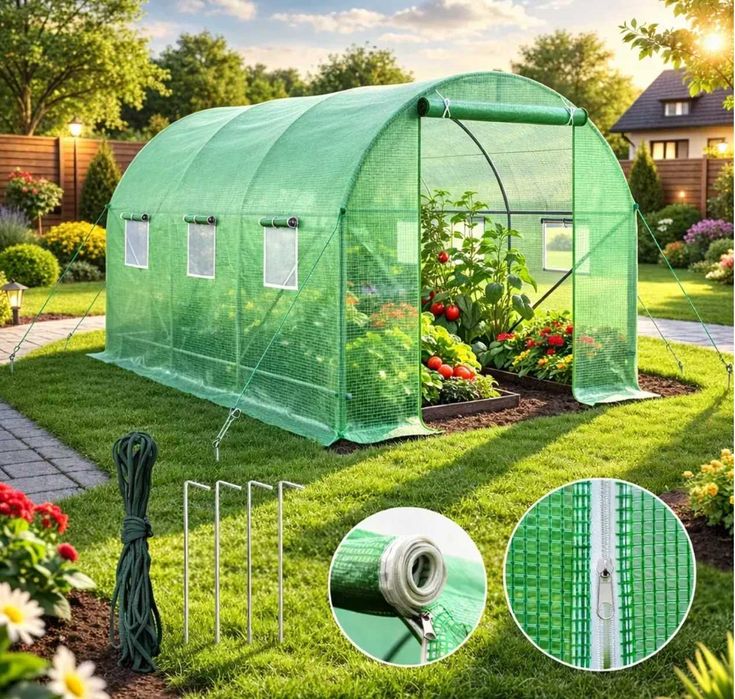 Распродажа! Польща Садовая теплица 6 м2 (3×2×2 м) армированная пленка UV-4 теплиця парник плівка 9м2, 10м2, 18м2, 24м2