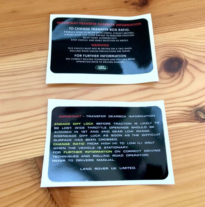 Autocolante para tampa fusíveis range rover classic