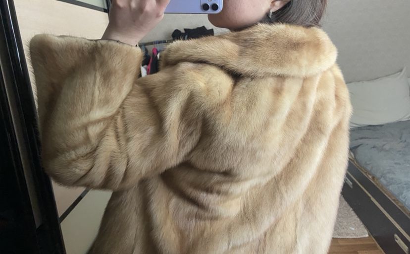 Горіхова норкова шуба норковая шуба полушубок норка греция