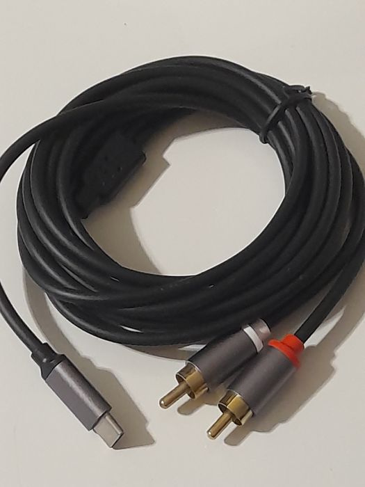 Аудиокабель сплиттер адаптер переходник с USB type C на 2 RCA  /2метра