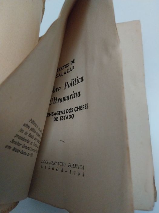 Sobre Política Ultramarina- Textos de Salazar  1955