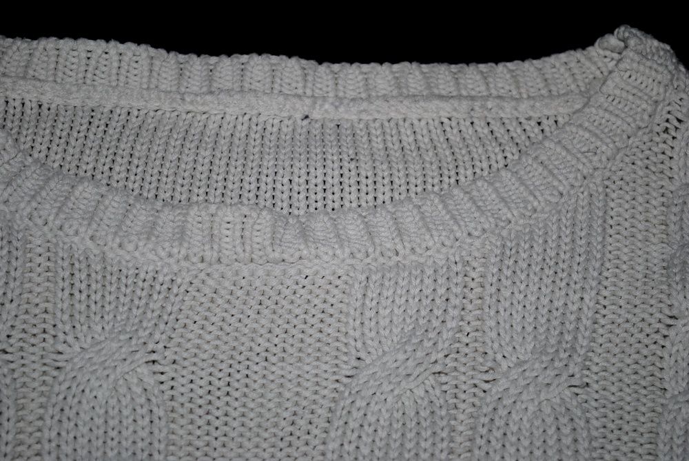 Свитер S / M женский укороченный вязанный косичка топ крутой свитшот