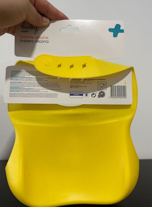 Babete Amarelo de Silicone Novo