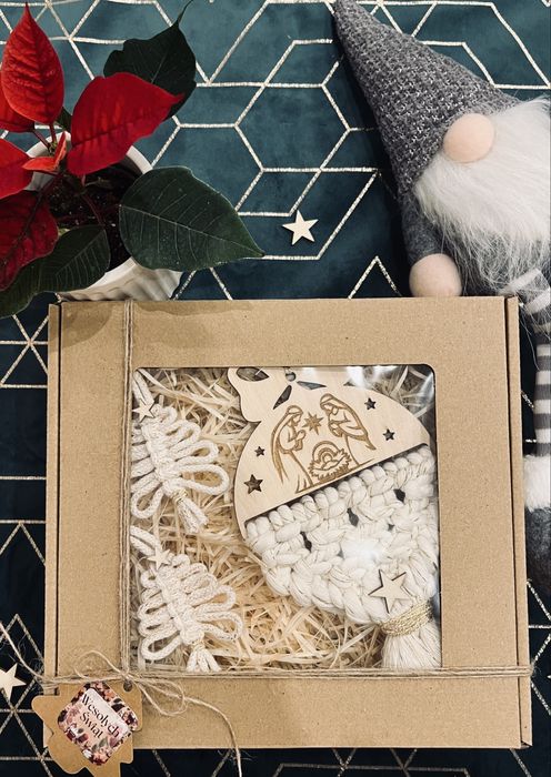 Recznie wyplecione ozdoby na choinkę prezent na świeta