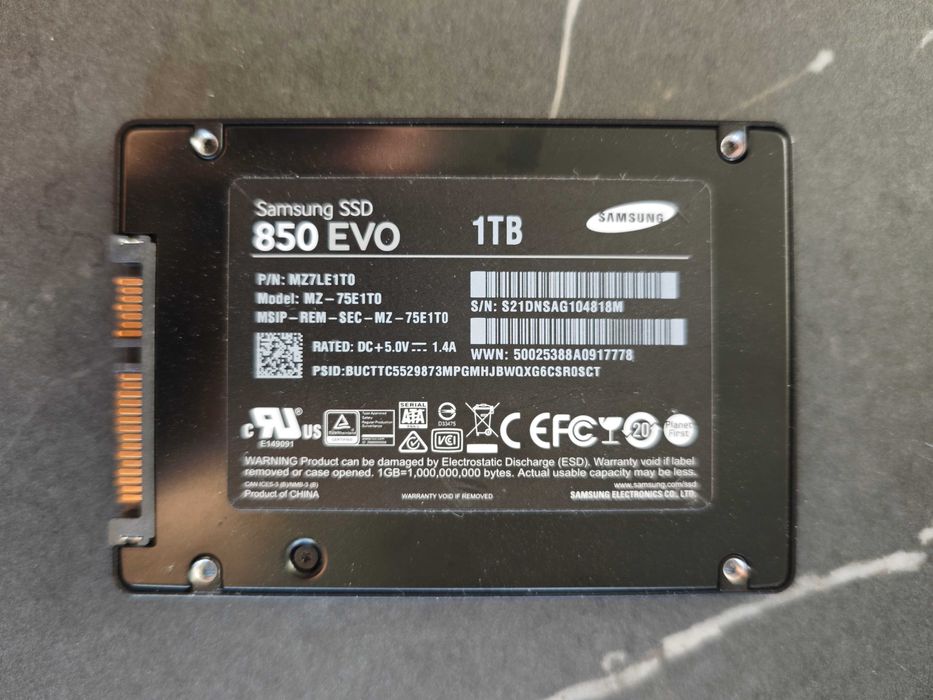 Dysk Samsung 1TB 2,5'' SATA SSD Seria 850 EVO MZ-7LE1T0