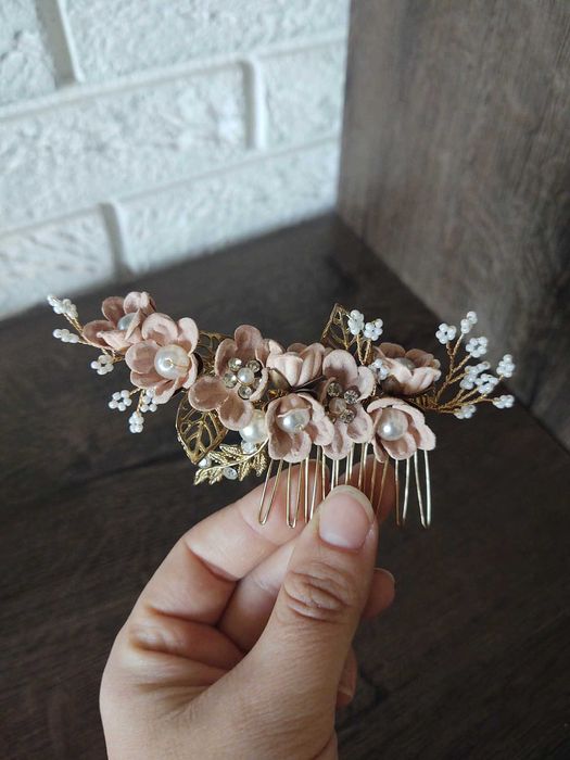 Grzebyk ozdobny do włosów ślub komunia