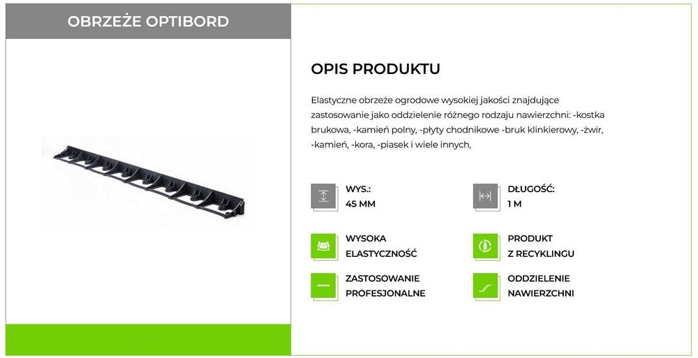 Obrzeże Optibord - 60szt + 200 kotew uni L-250