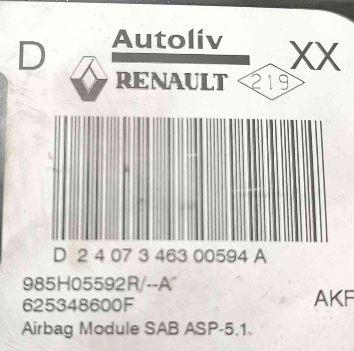 Airbag Banco Direito 985H05592R - RENAULT CLIO IV