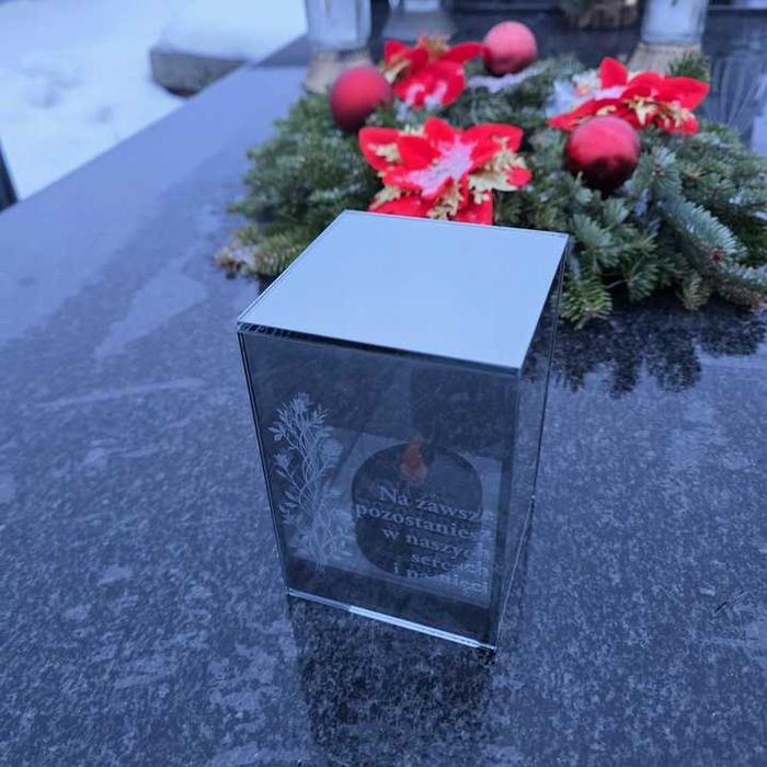 ZNICZ LED LAMPION na GRÓB cmentarz efekt nieskończonego ognia