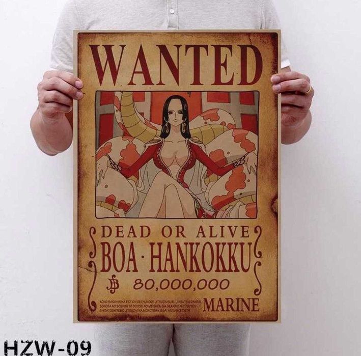 Плакат постер на крафтовой бумаге "Вантед: Боа Хэнкок" - One Piece