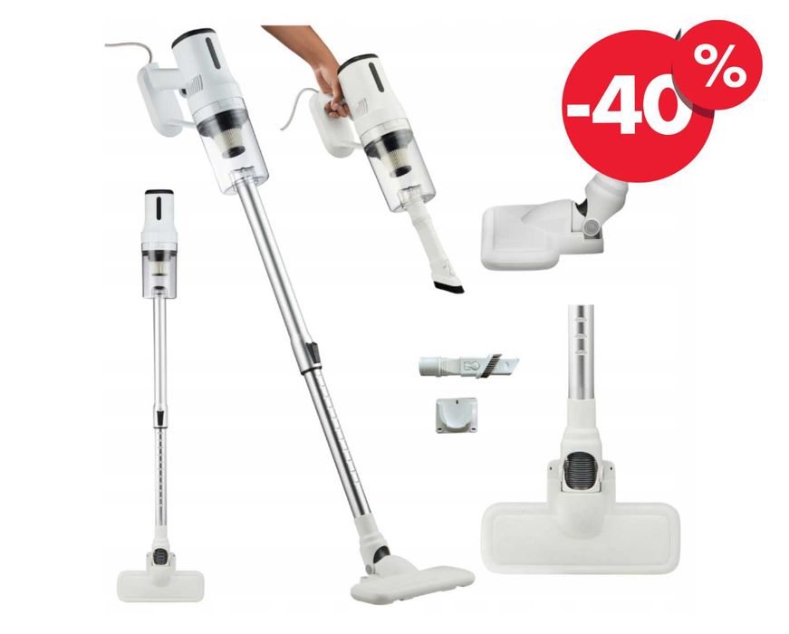 Nowy ODKURZACZ PIONOWY Bezworkowy Przewodowy Ręczny Hepa 600w (GRATIS)