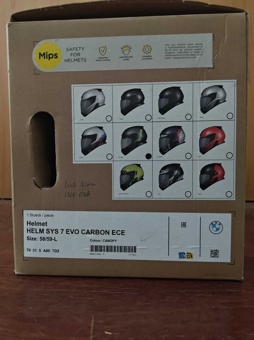 Capacete BMW System 7 Evo Carbon tamanho L (NOVO)