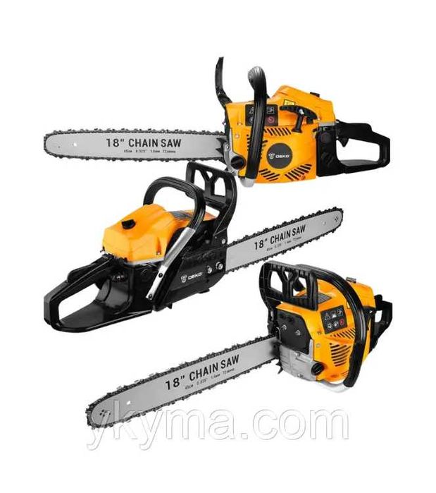 Бензинова ланцюгова пила DEKO (52 куб.см, шина 18", 8500 об/хв)
