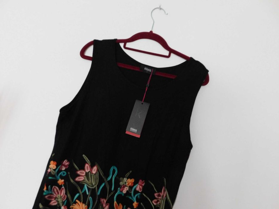 Klass bluzka czarna haft kwiaty 40