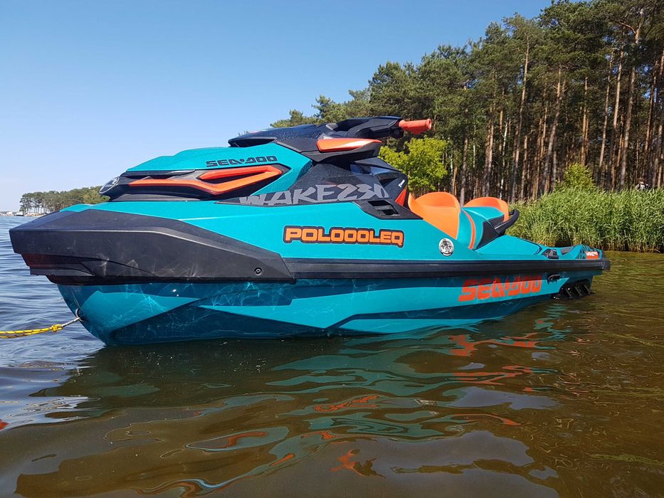 2019-Salon PL, 1 właściciel bezpośrednio, Skuter wodny SeaDoo Wake Pro 230 KM, serwisowany, przyczepa Widpol alufelgi
