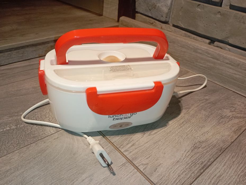 Elektryczny lunch box. Podgrzewacz do żywności 40W BEPER biały,czerwon