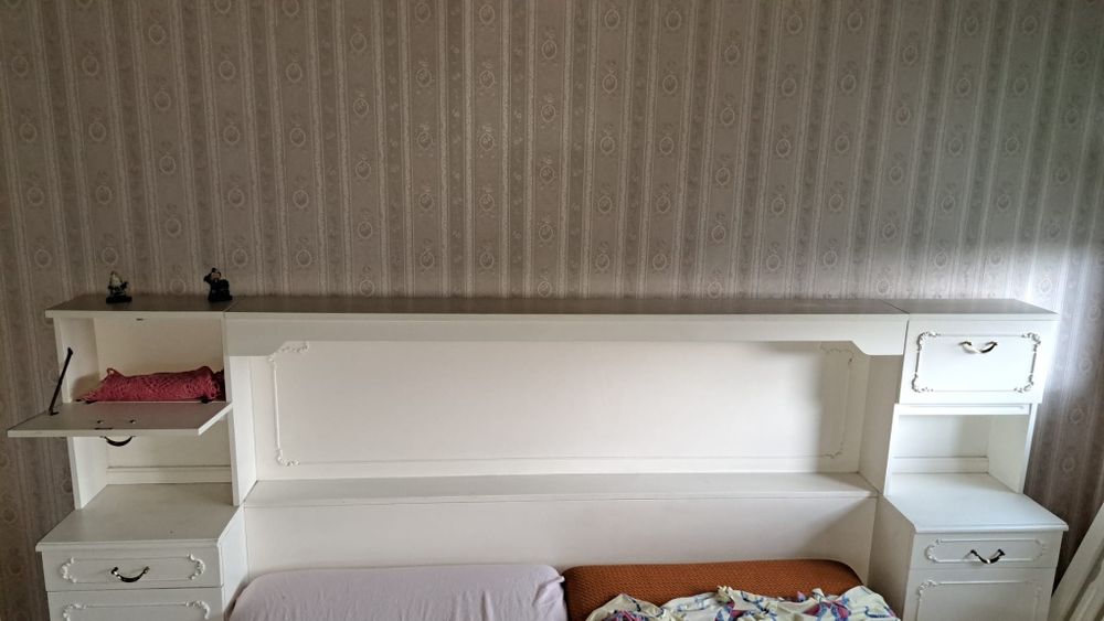 Komplet   sypialnia   , łóżko   komoda krzesła  kolor biały