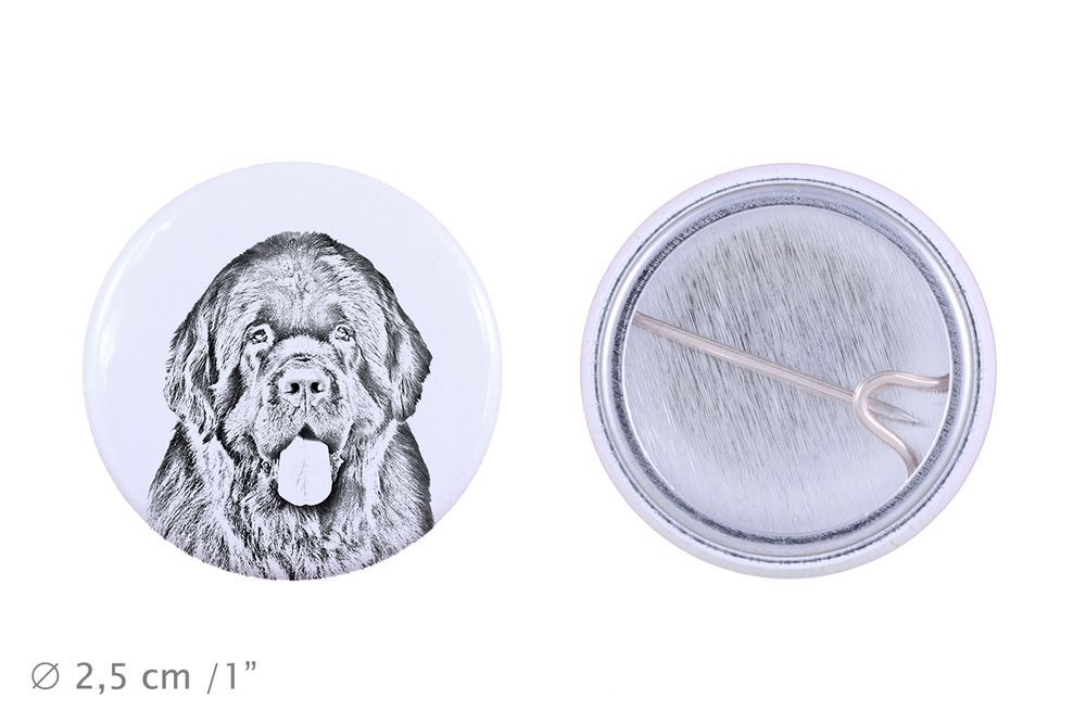 Nowofundland przypinka z psem mała Art-Dog