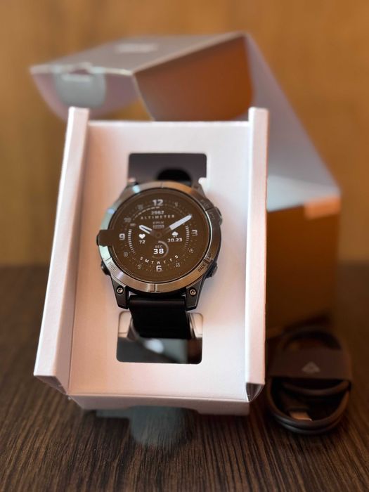 Garmin Epix Pro 2 47mm Sapphire Carbon Gray DLC Ідеал, повний комплект