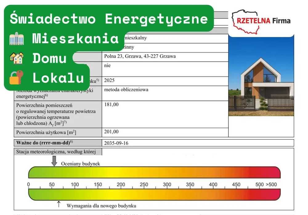Świadectwo / Certyfikat Charakterystyki Energetycznej w 24h