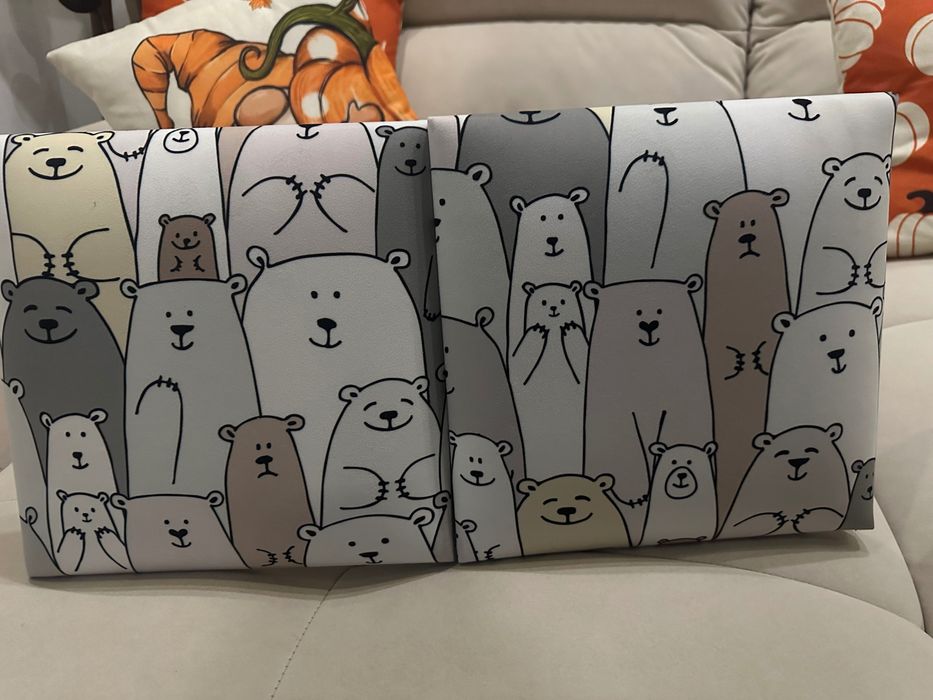 Panel ścienny tapicerowany misie