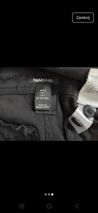 Spodnie ciążowe H&M r. S