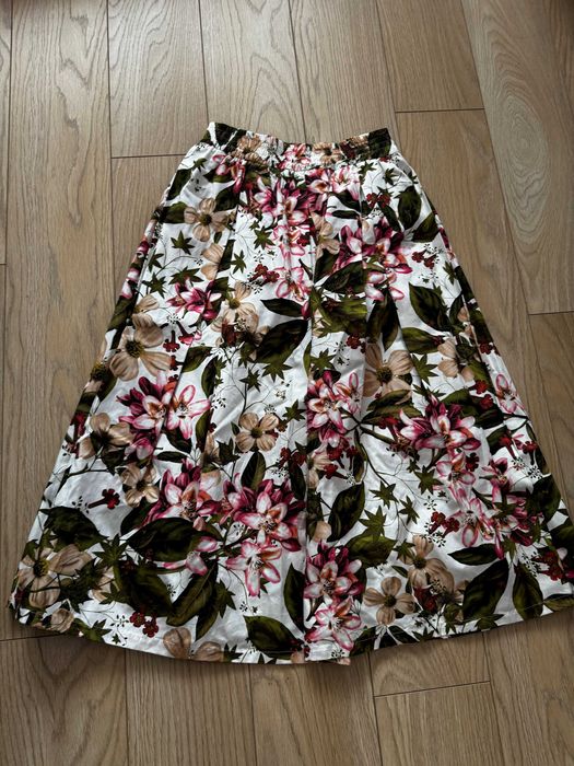 Spódnica midi, kwiecista, czysta bawełna,  od Zary