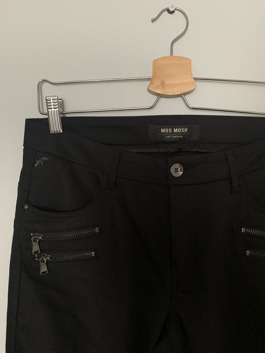 Mos Mosh czarne spodnie skinny basic minimalizm soft tailoring 38 M