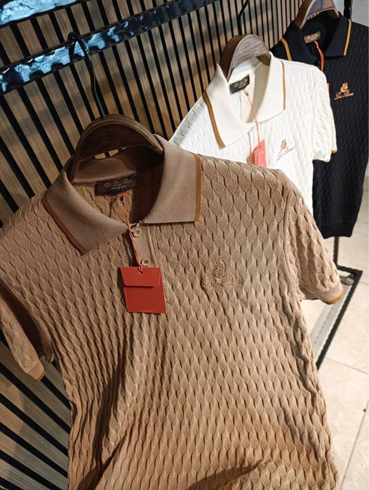 Футболка поло Loro Piana чоловіча футболка поло лоро піана трикотаж