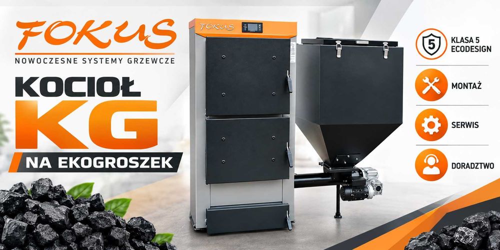 Kocioł piec na eko groszek - KG 75kW 5 klasa ecodesign transport gratis