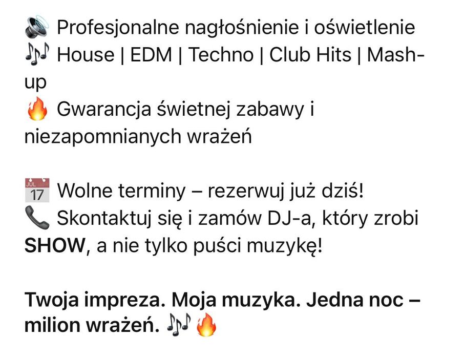 DJ Tom Van Master wolne terminy