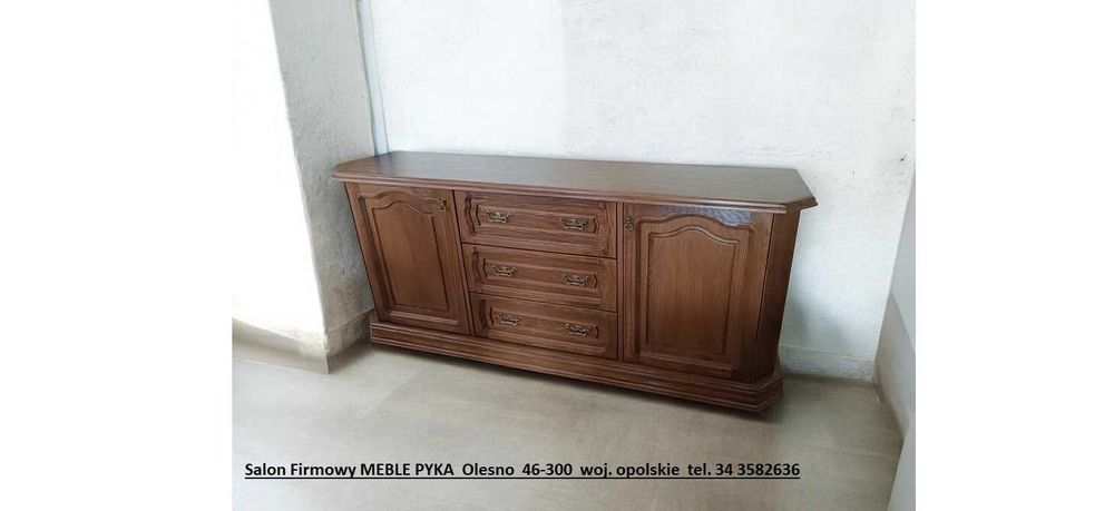 Nowa Komoda 200cm Dębowa KINGA, Dąb Rustikal - OUTLET - Meble Pyka