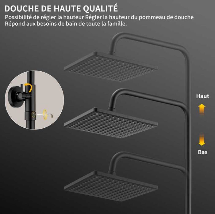 Coluna Duche Termostática PRETA Mate | NOVA!