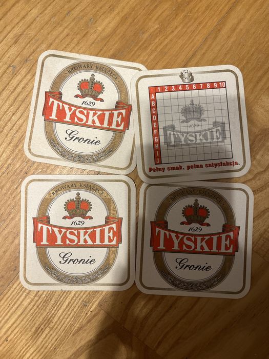 Vintage podkładki pod kubek Tyskie