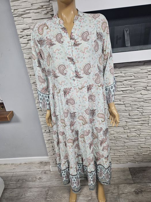 Sukienka Made in Italy wzorzysta boho midi oversize rozmiar uni