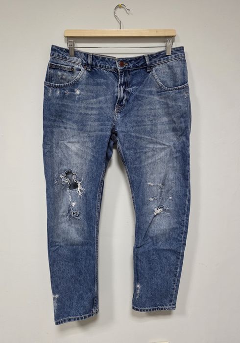 Zara damskie jeansy z dziurami 42 XL zwężane