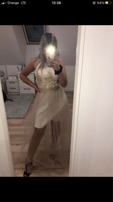 Biała sukienka marki Why not? W rozmiarze xs