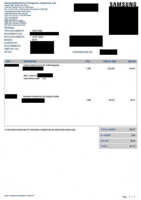 Samsung Galaxy Watch 8 6 Meses de uso c/ garantia 44mm BT + Acessórios