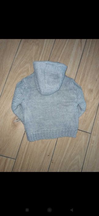 Bluza ciepła jesienna chłopięca sweter z kapturem Lupilu niemowlęca