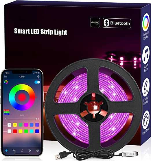 Fita RGB 5050 Ip 65 Prova de Agua com ou sem Wifi Bluetooth 5Mt NOVAS