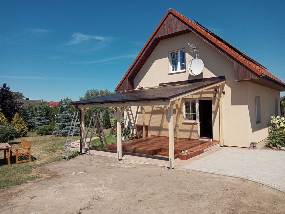 Wiata zadaszenie taras  konstrukcja drewniana  na wymiar Carport