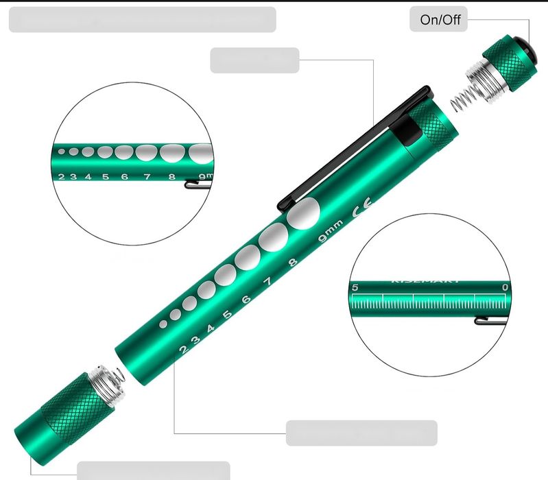 Latarka medyczna diagnostyczna risemart rm-7801 2 szt. Led długopisowa