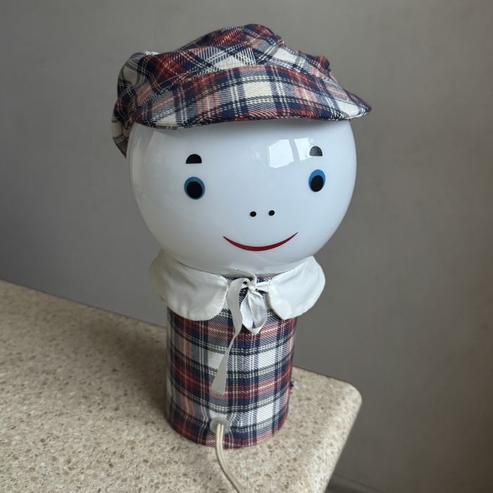 Stara lampka z prlu bolek i lolek / jacek i agatka nocna biurkowa