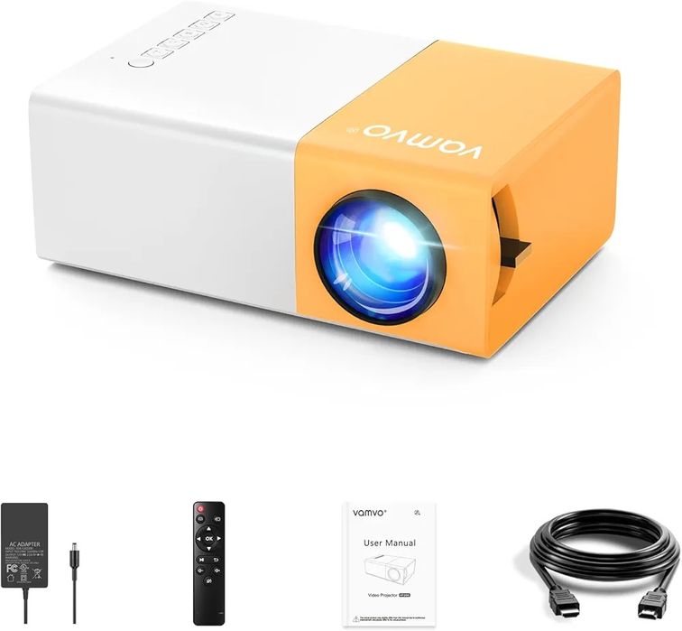 Mini projektor, wideo vamvo, przenośny,menu j.polski