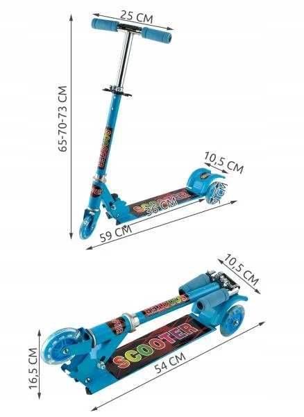 Hulajnoga dla dzieci LED (niebieski lub fioletowy)