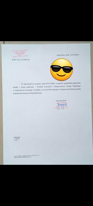 Dzialka rolna Rzyki 29 arów