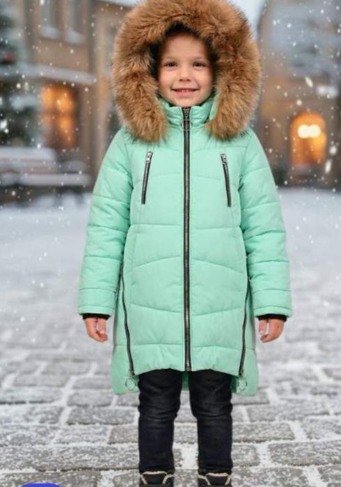 Зимове пальто на дівчинку 7-10 років