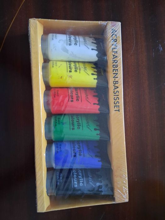 Tintas acrílicas- 6 tubos de 75ml